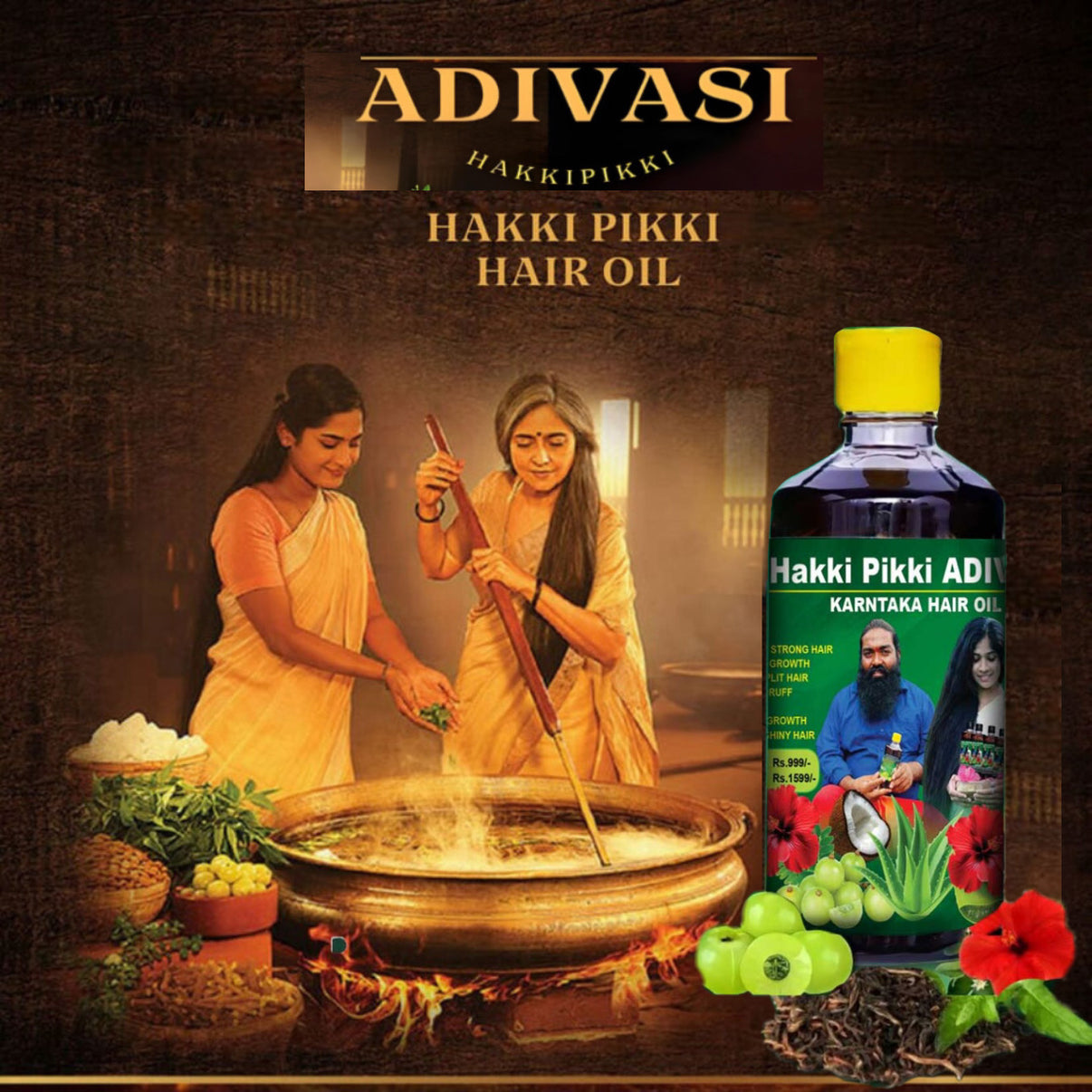 ADIVASI HAKKI PIKKI NEELAMBARI HERBAL HAIR OIL
