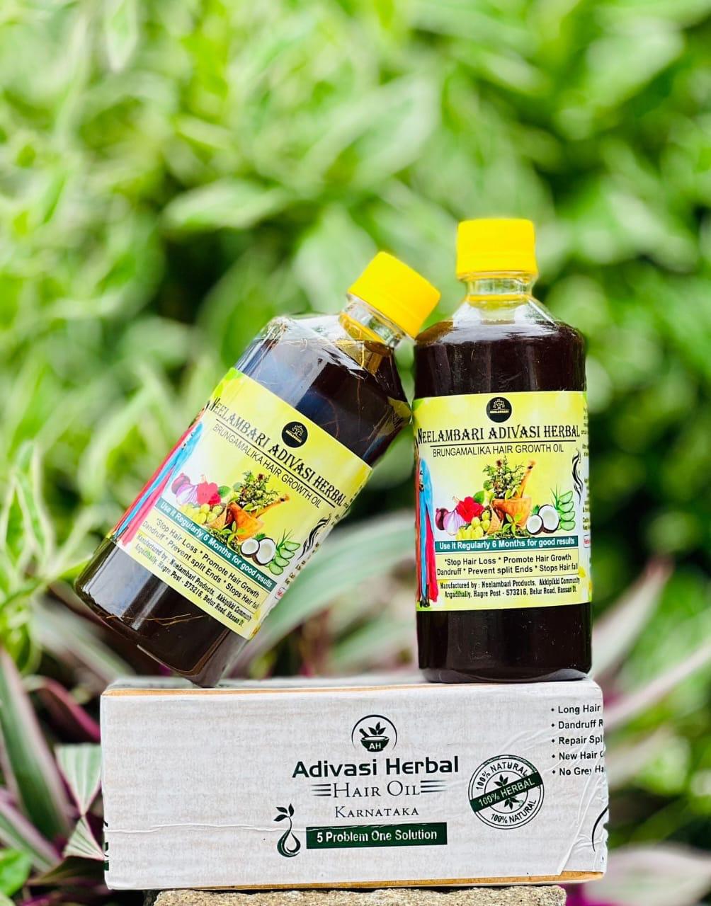 ADIVASI HAKKI PIKKI NEELAMBARI HERBAL HAIR OIL